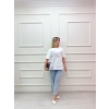BÜYÜK KELEBEK BASKILI TAŞLI SIFIR YAKA TSHIRT