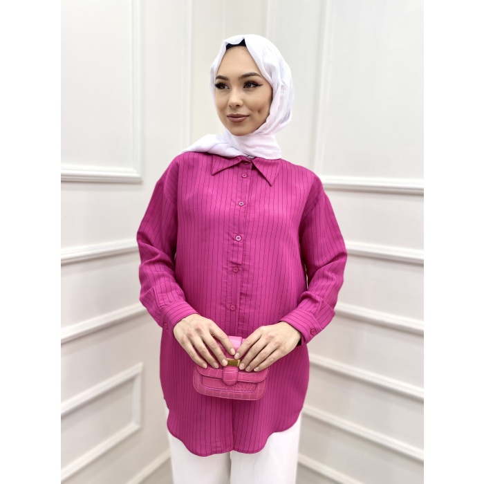 DIKINE CIZGILI GOMLEK TUNIK