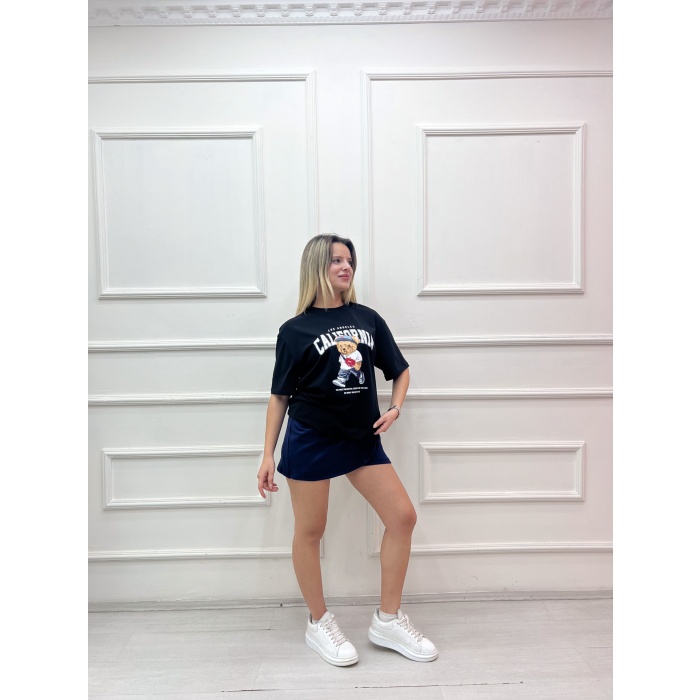 CALİFORNİA AYI BASKILI OVERSIZE TSHIRT