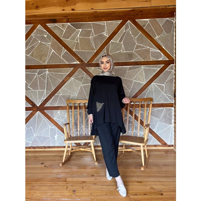 CEBİ TAŞ DETAYLI PANTOLONLU TAKIM
