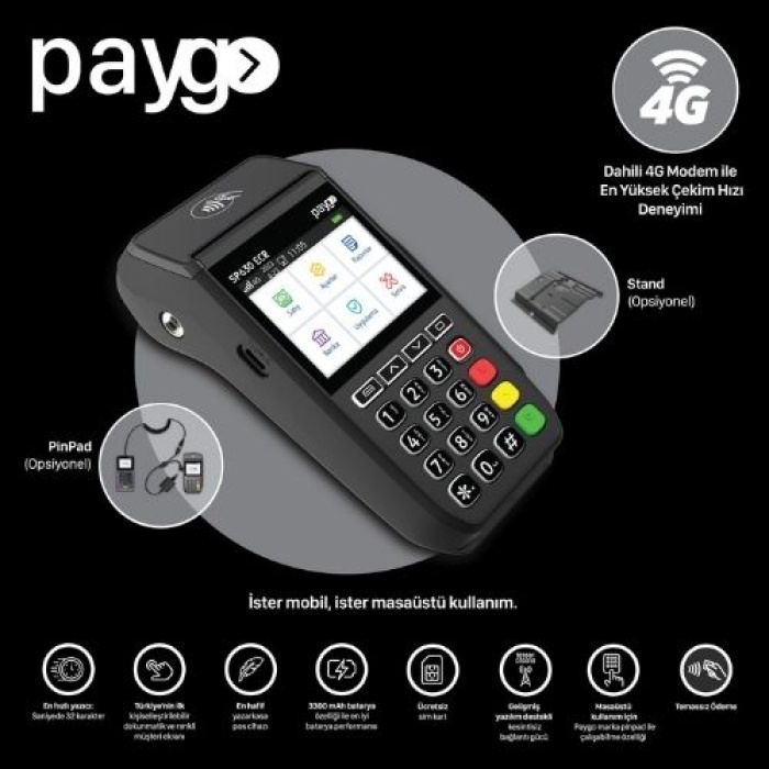 Paygo Sp630 ECR Pro 4G Eft Pos Yazarkasa