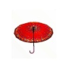 Modalucci Kadın Kırmızı Desenli Baston Şemsiye
