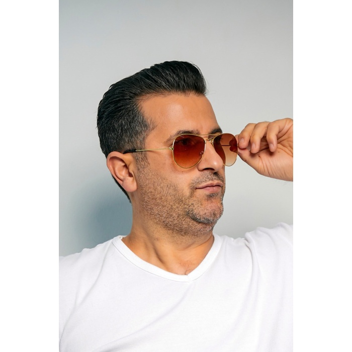 ModaLucci Unisex Kahverengi Güneş Gözlüğü