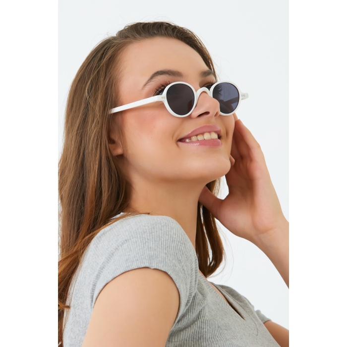 Modalucci Yeni Sezon Unisex Beyaz Güneş Gözlüğü