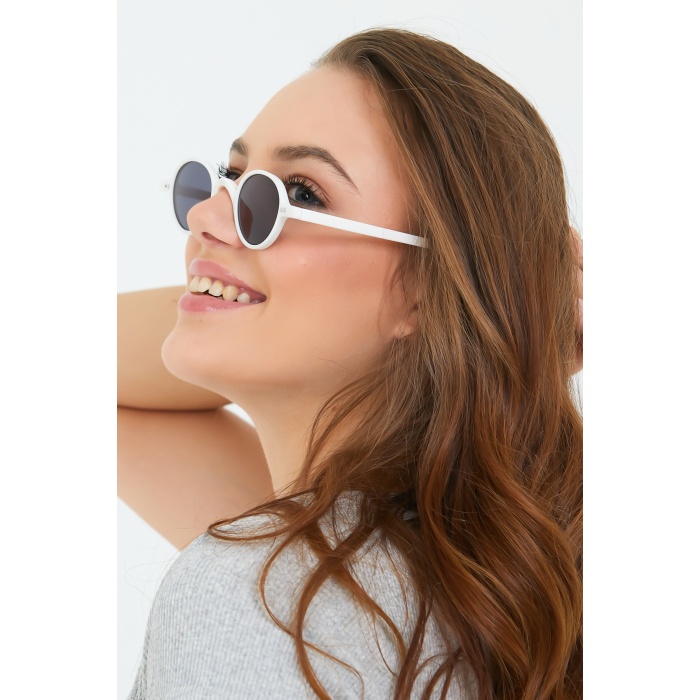 Modalucci Yeni Sezon Unisex Beyaz Güneş Gözlüğü