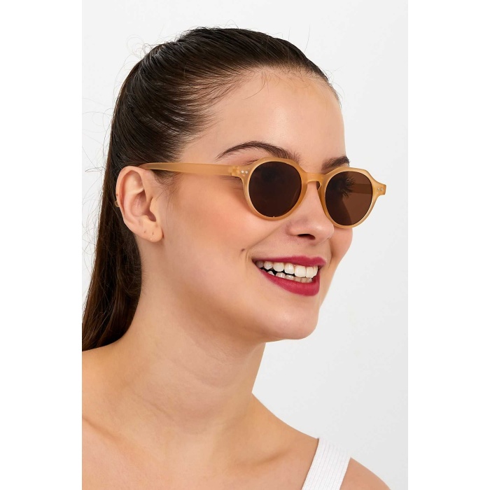 ModaLucci Bej Unisex Güneş Gözlüğü
