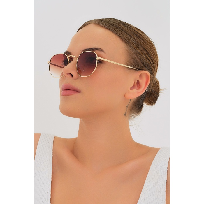 ModaLucci ML 05 Beşgen Kahverengi Unisex Güneş Gözlüğü