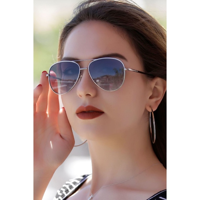 ModaLucci ML 02 Damla Siyah Gümüş Unisex Güneş Gözlüğü