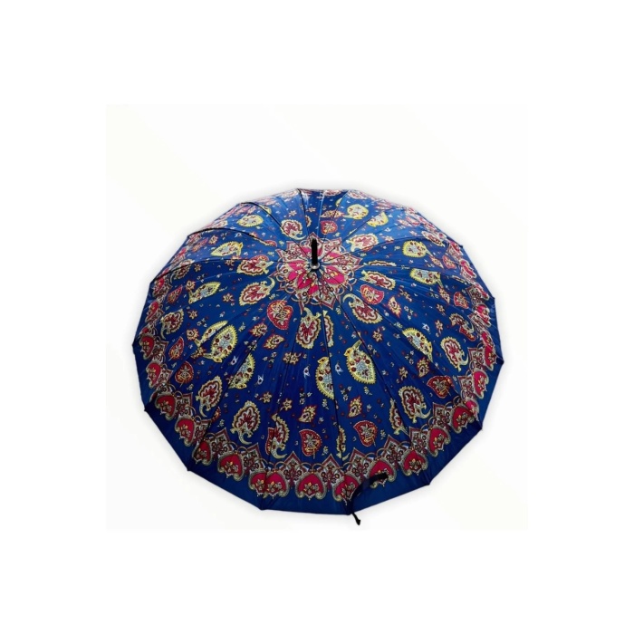 Modalucci Kadın Lacivert Desenli Baston Şemsiye