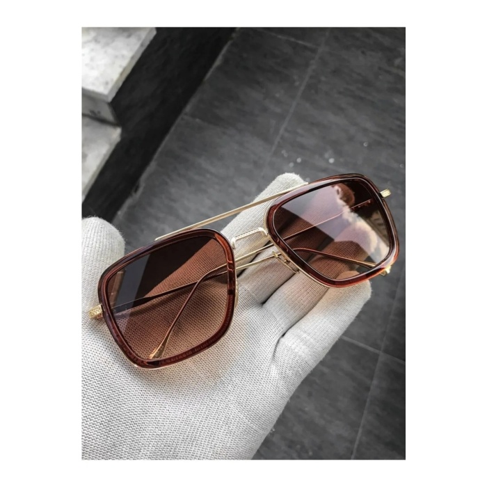 Modalucci Yeni Sezon Gold Kahve Unisex Güneş Gözlüğü