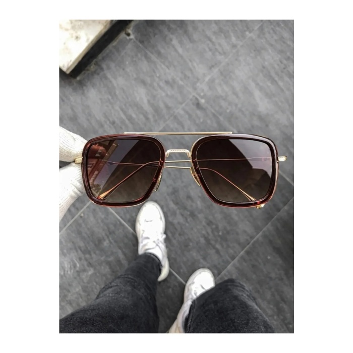 Modalucci Yeni Sezon Gold Kahve Unisex Güneş Gözlüğü