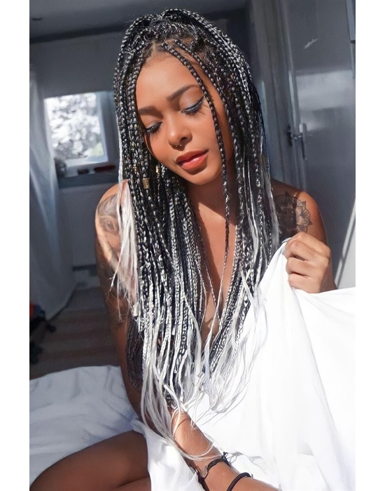 Iki Renk Ombreli Afrika Zenci Örgüsü Box Braid Sentetik Saç 60 cm 100 gr