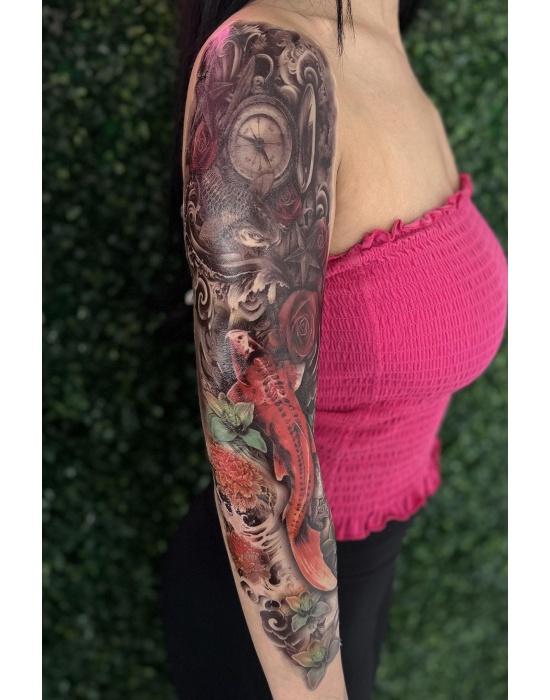 Geçici Balık ve Saat Kol Dövme Tattoo