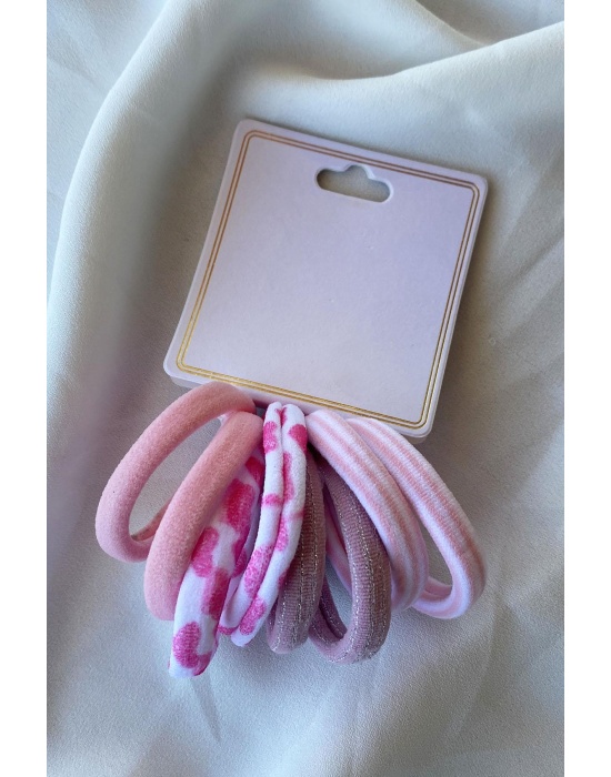 Pembe Renk 6lı Havlu Toka Set