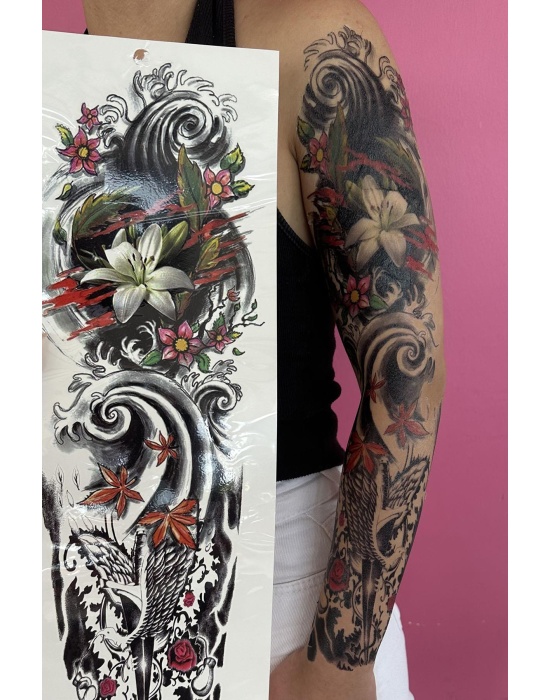 Geçici Çiçek Figürlü Kol Dövme Tattoo