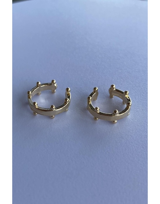 Altın Renk Halka Ear Cuff (Çift)