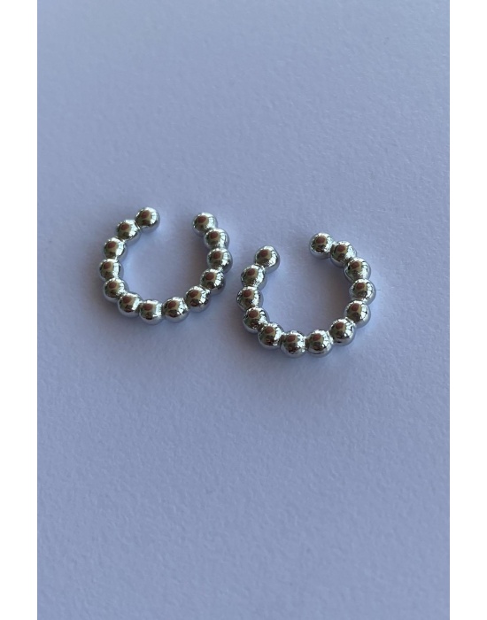 Gümüş Renk Halka Ear Cuff (Çift)