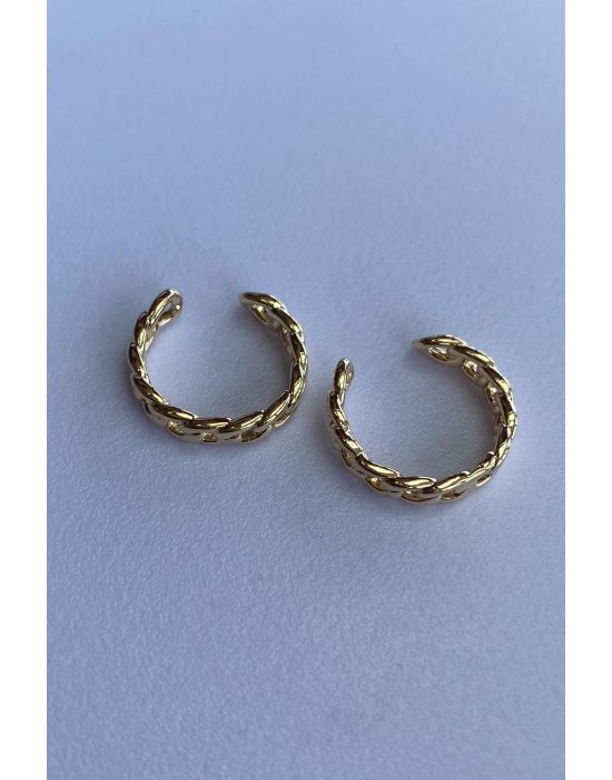Altın Renk Halka Ear Cuff (Çift)
