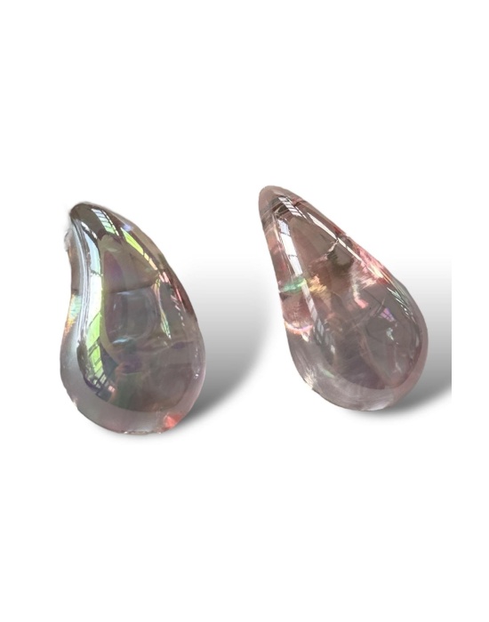 Pembe Renk Hologramlı Bottega Küpe (Çift)