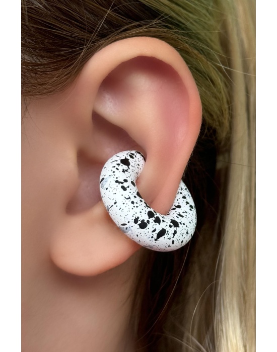 Beyaz Renk Ear Cuff Küpe (Çift)