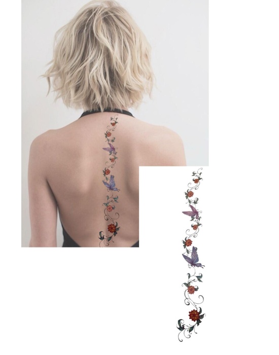Geçici Kelebek Figürlü Bel/Kol/Bacak Dövme Tattoo