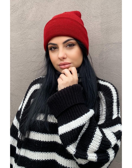 Bordo Renk Bere/ Şapka