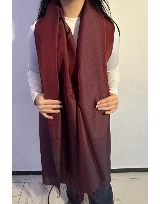 Bordo Renk Tafta Şal
