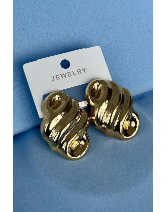 Altın Renk Metal Küpe (Çift)