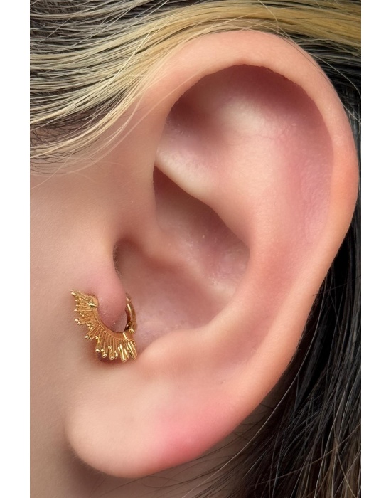 Altın Renk Cerrahi Çelik Halka Tragus/Kıkırdak Küpe/Piercing (Tek)