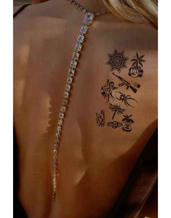 Geçici Karışık Figürlü Dövme Tattoo