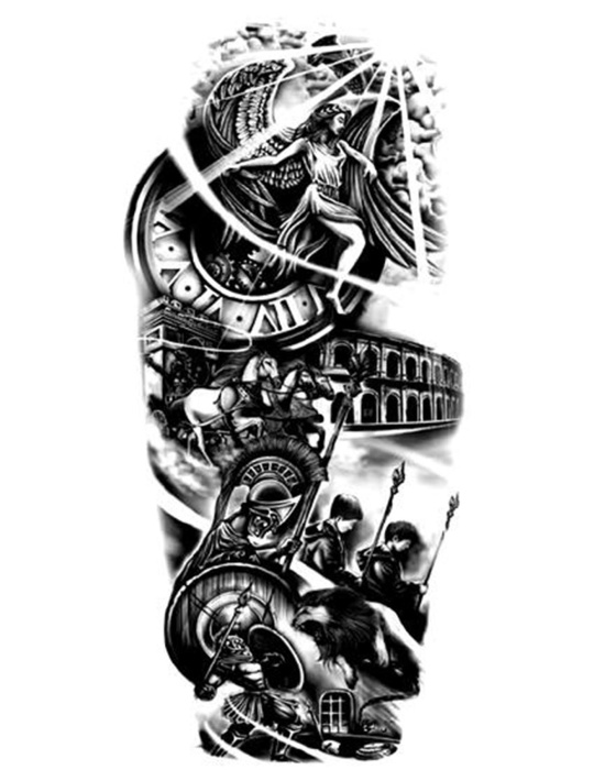 Geçici Karışık Figürlü Dövme Tattoo