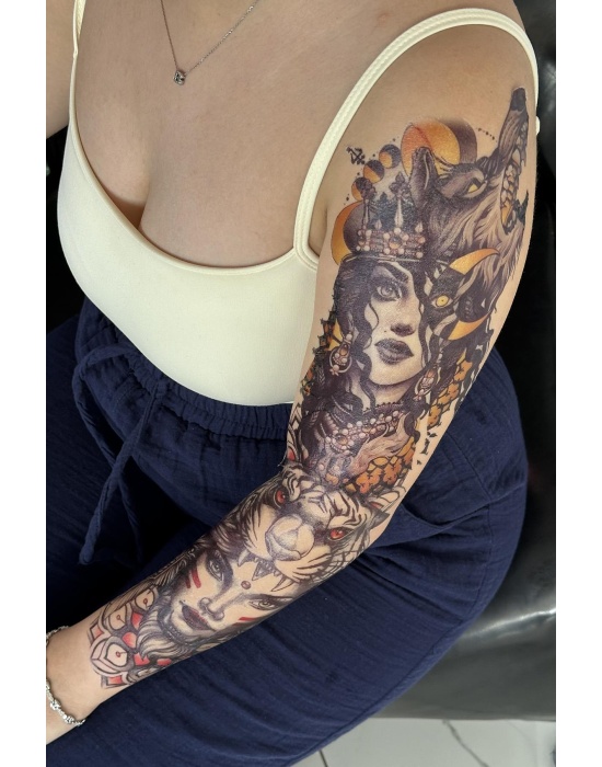 Geçici Kız Figürlü Dövme Tattoo