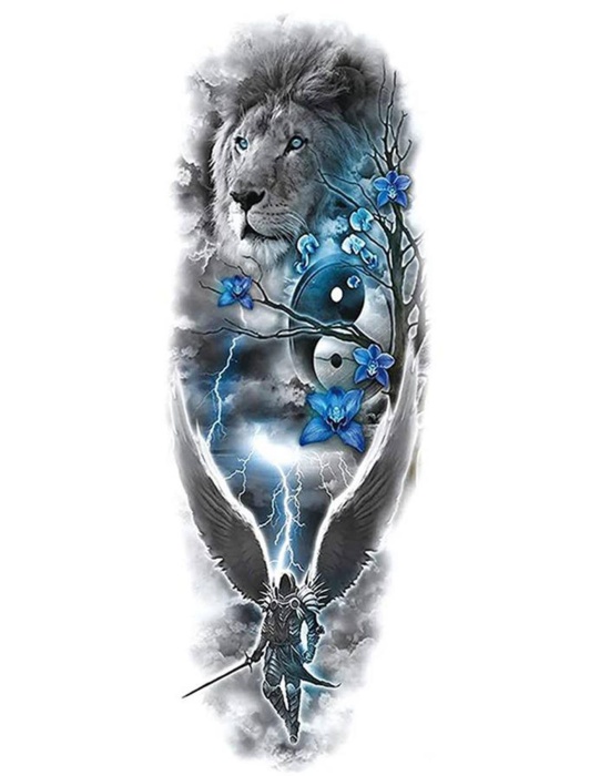 Geçici Aslan Figürlü Dövme Tattoo