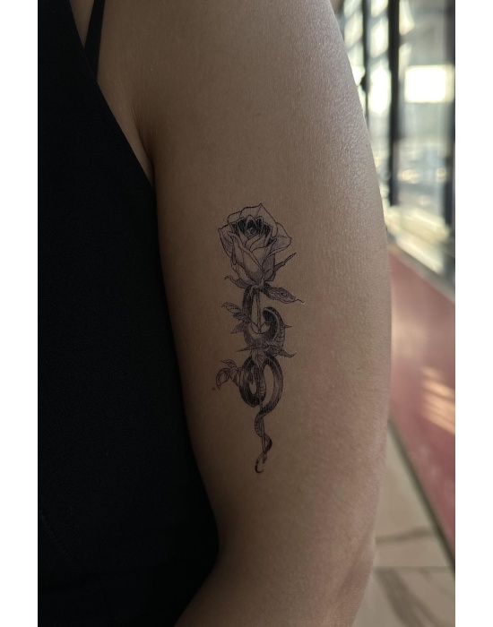 Geçici Gül Figürlü Mini Dövme Tattoo