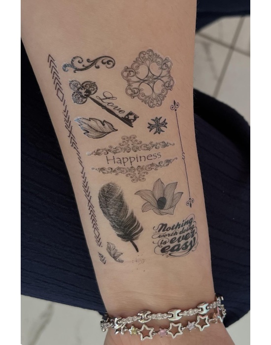 Geçici Karışık Figürlü Mini Dövme Tattoo