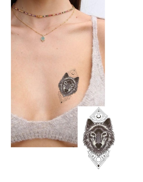 Geçici Kurt Figürlü Mini Dövme Tattoo