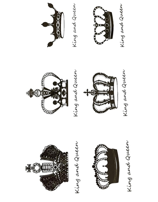 Geçici Kral Taç Figürlü Mini Dövme Tattoo