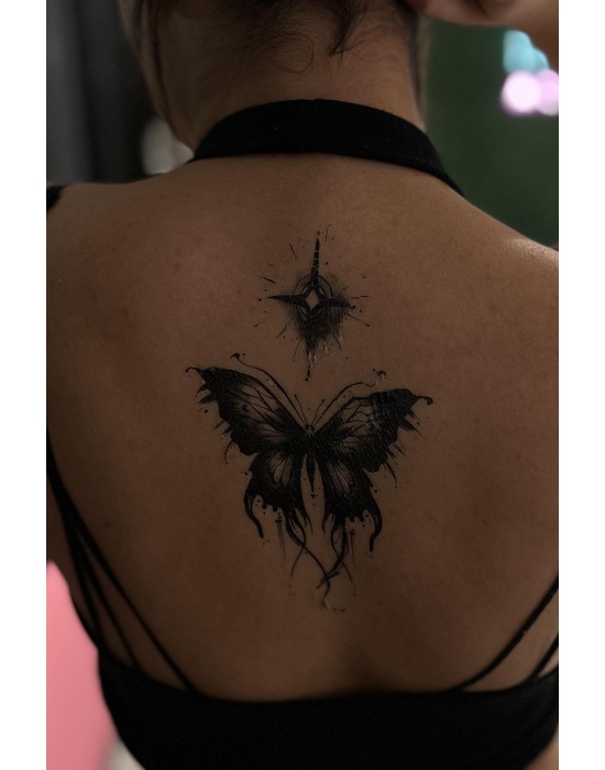 Geçici Kelebek Figürlü Dövme Tattoo