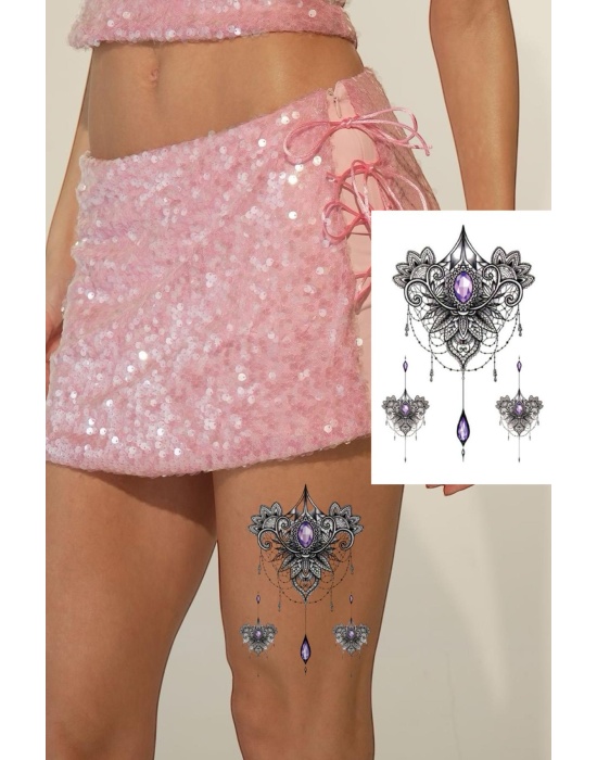 Geçici Lotus Figürlü Dövme Tattoo