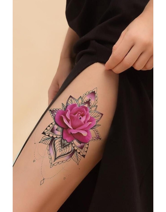 Geçici Çiçek Figürlü Dövme Tattoo