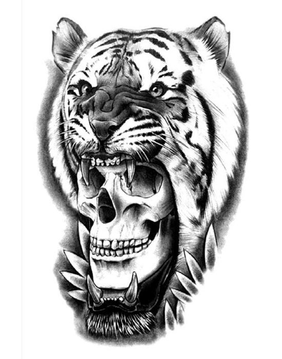Geçici Kaplan Figürlü Dövme Tattoo