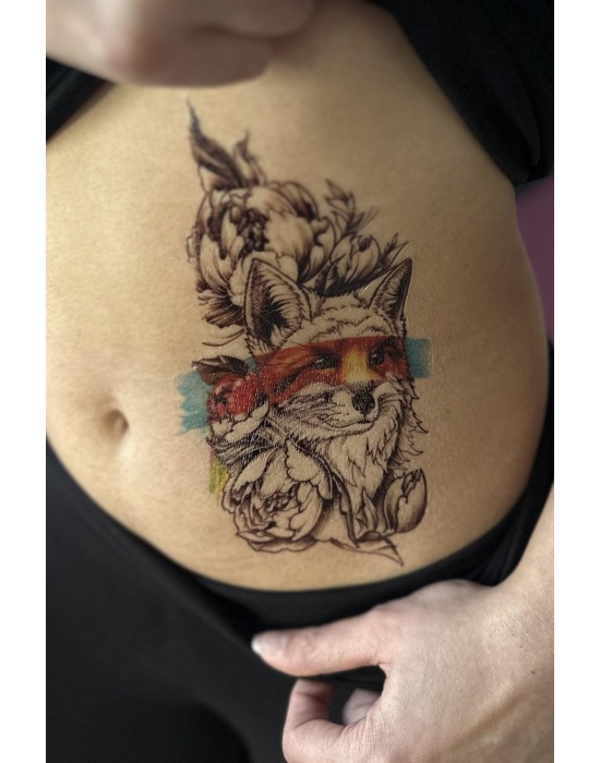 Geçici Tilki Figürlü Dövme Tattoo