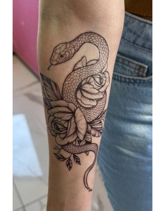 Geçici Yılan Figürlü Dövme Tattoo