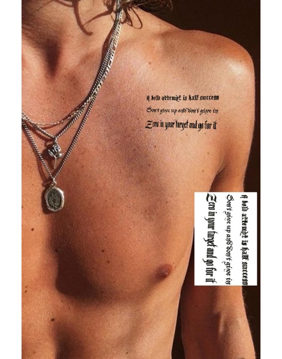 Geçici Yazı Detaylı Mini Dövme Tattoo