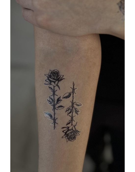 Geçici Gül Figürlü Mini Dövme Tattoo