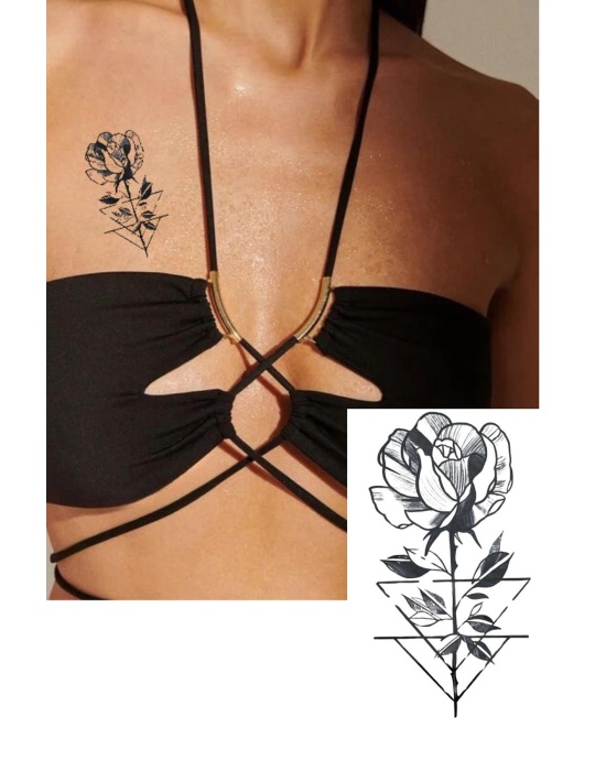 Geçici Gül Figürlü Mini Dövme Tattoo