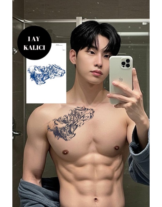 Kurt Figürlü 12 Saat Sonra Kararan Geçici Dövme Tattoo