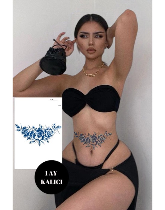 Çicek Figürlü 12 Saat Sonra Kararan Geçici Dövme Tattoo