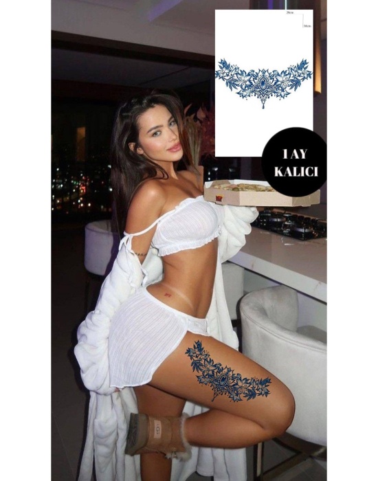 Çiçek Figürlü 12 Saat Sonra Kararan Geçici Dövme Tattoo
