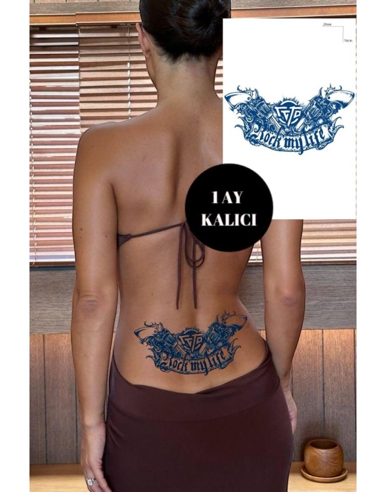 Tabanca Figürlü 12 Saat Sonra Kararan Geçici Dövme Tattoo